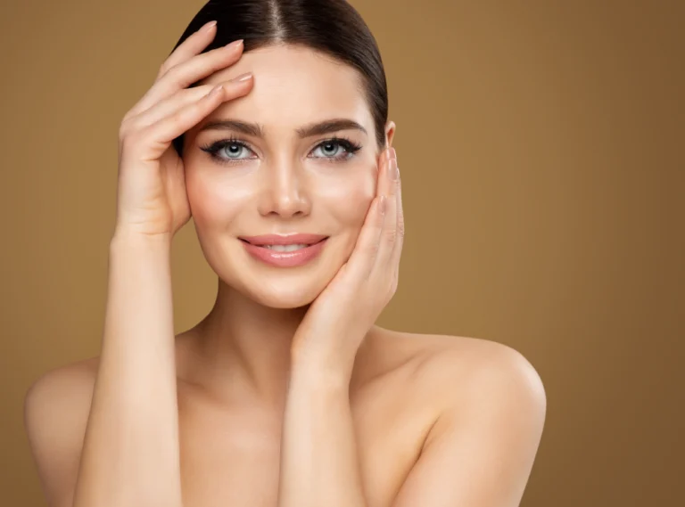 Woman with flawless skin showing the effects of PDO threads.