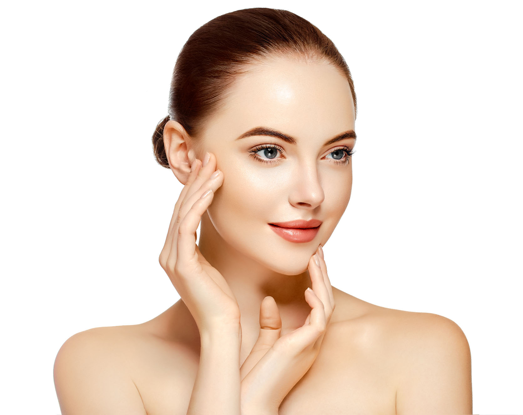 Woman with glowing skin after neuromodulator treatment.